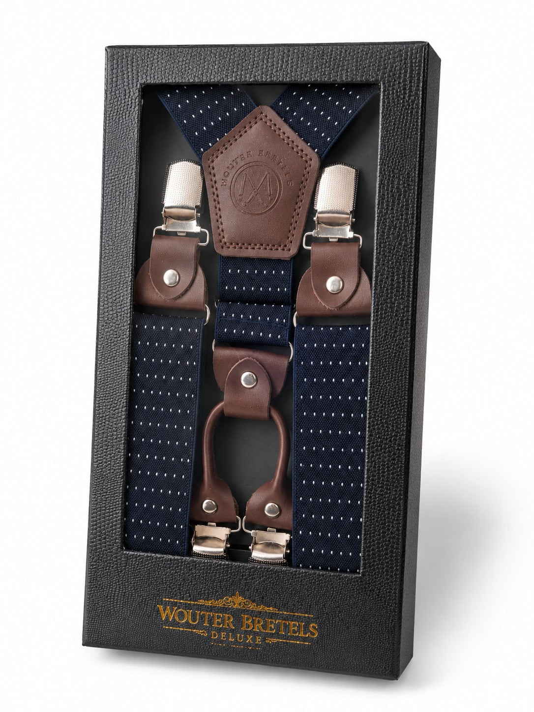 Bretels Deluxe Blauw - Witte Stippen