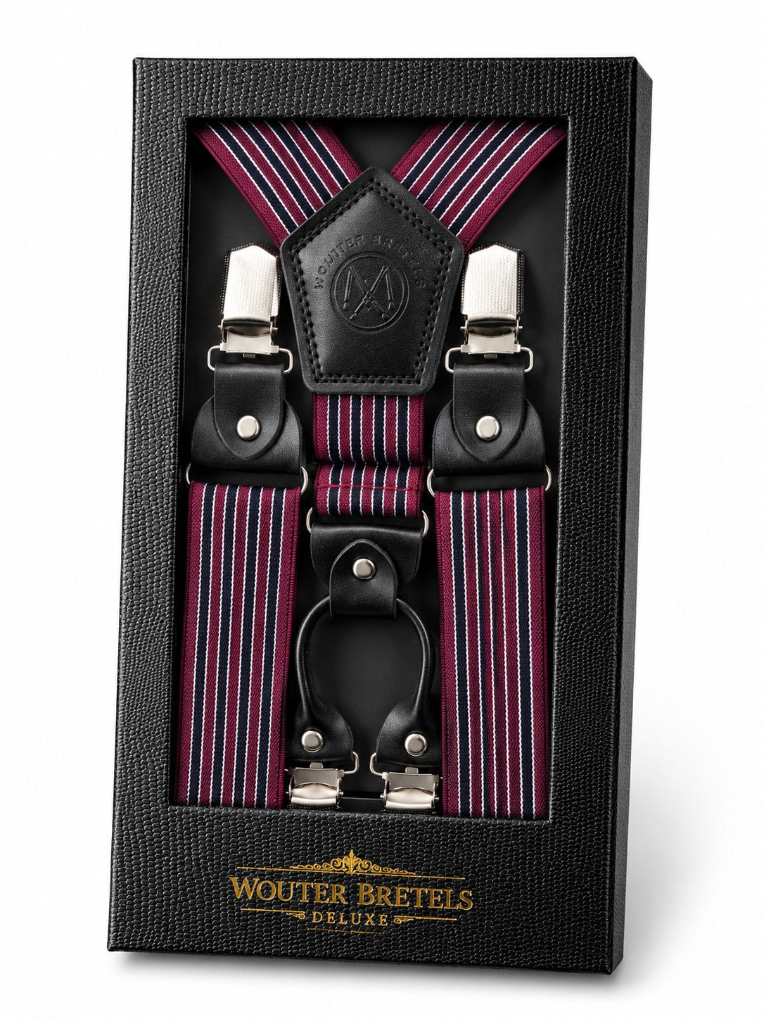 Bretels Deluxe Bordeaux - Strepen
