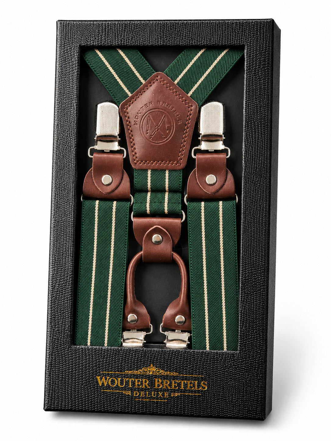 Bretels Deluxe Groen - Beige Strepen