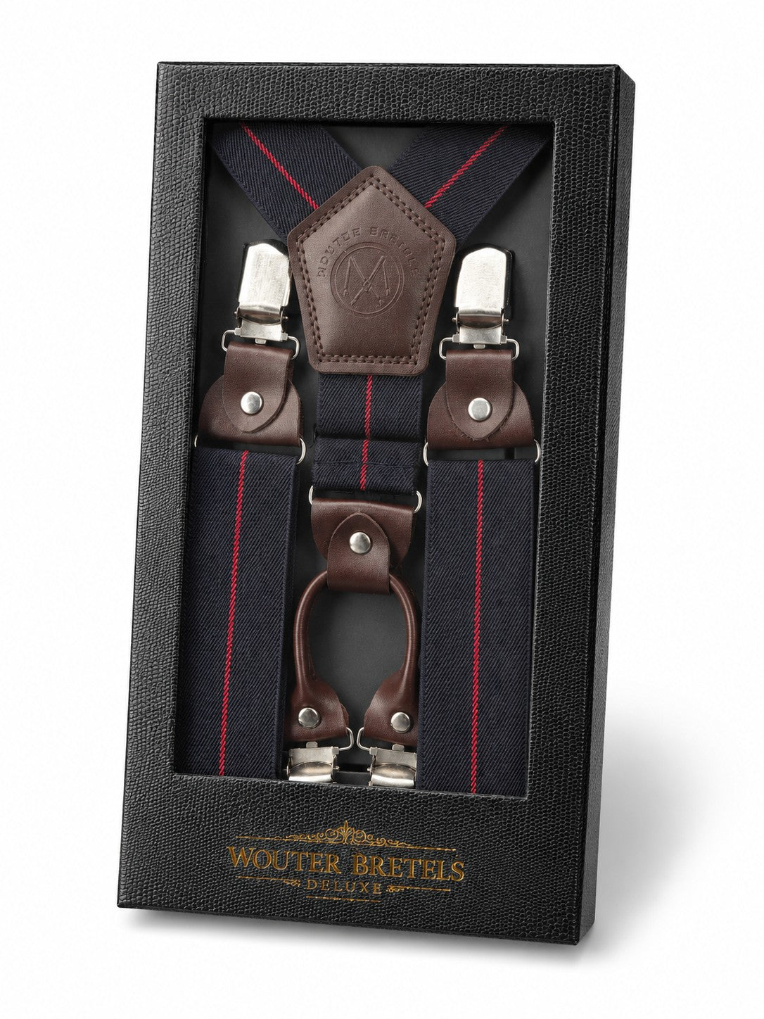 Bretels Deluxe Donker Blauw - Rode Streep