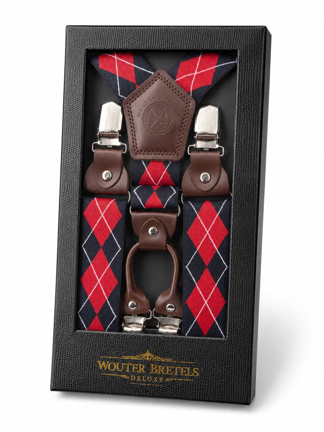Bretels Deluxe Rood Blauw - Ruiten