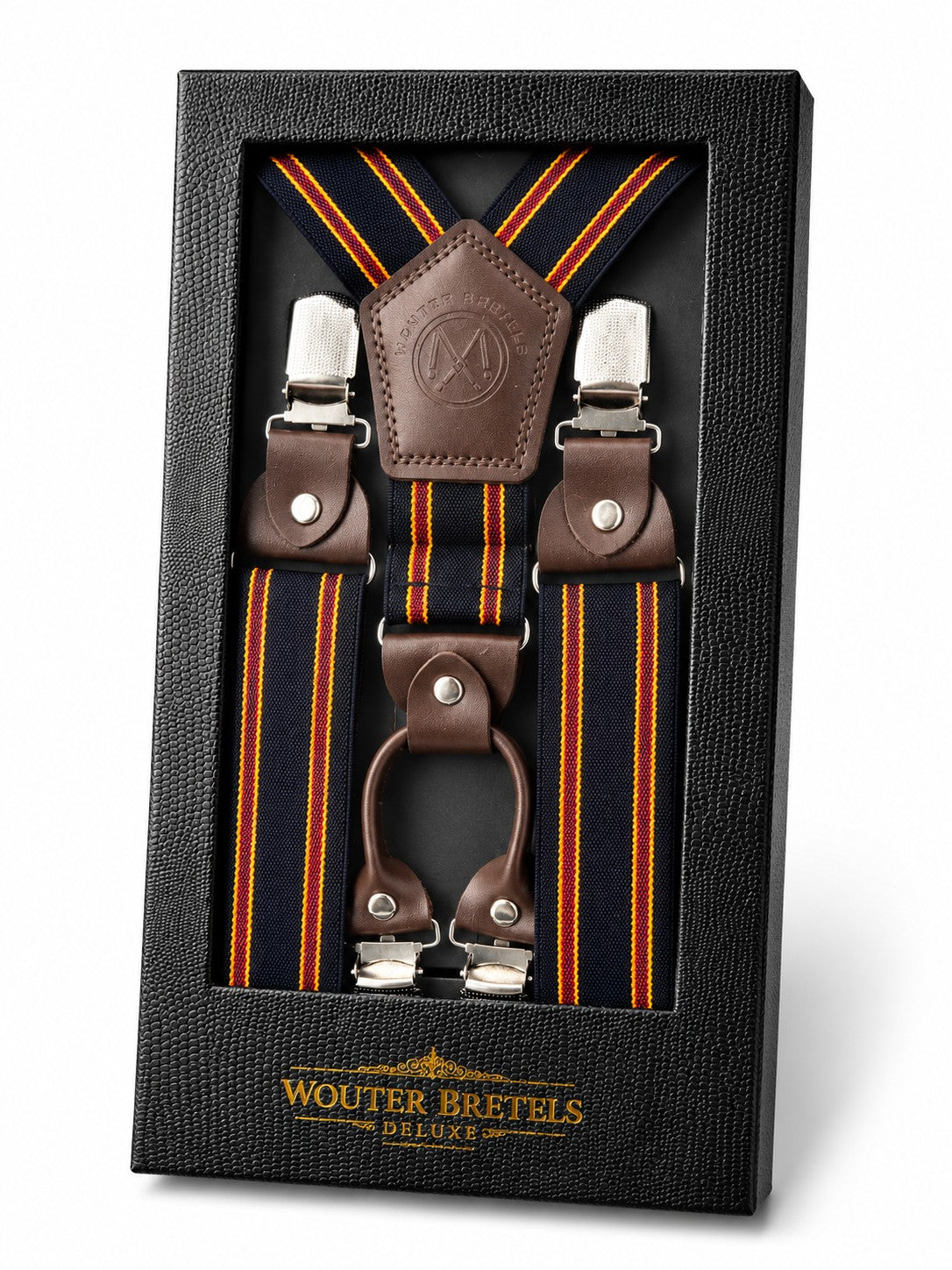Bretels Deluxe Donker Grijs - Orange Strepen